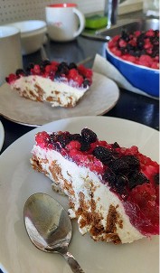 A homemade berry cake